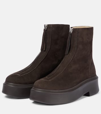 Zipped Boot 1 suede ankle boots | The Row