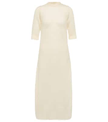Mohair and wool-blend midi dress | Ganni