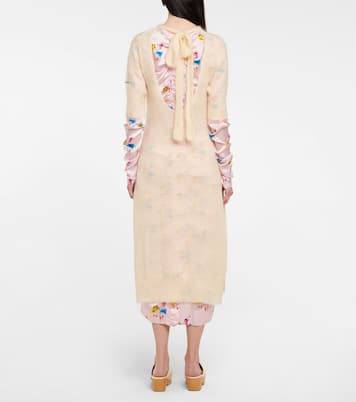 Mohair and wool-blend midi dress | Ganni