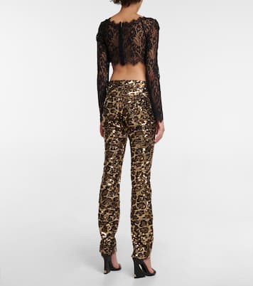Pantalones de tiro bajo adornados | Dolce&Gabbana