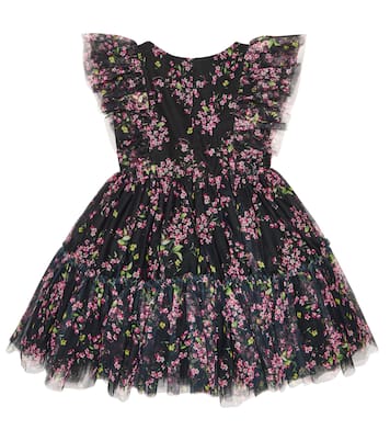 Bedrucktes Kleid aus Tüll | Monnalisa