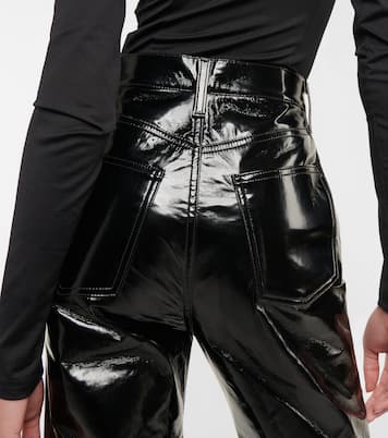 90s Pinch Waist leather-blend pants | Agolde