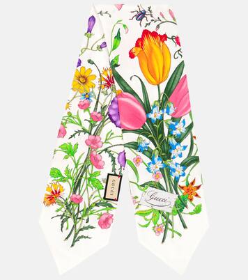 Foulard en soie à fleurs | Gucci