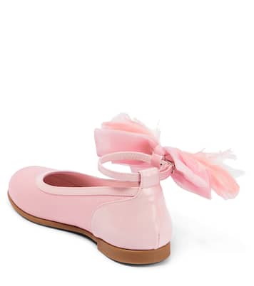 Ballerine Anemonina in raso con piume | Christian Louboutin Kids