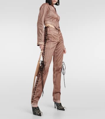 x KNWLS – Pantalon corset à taille basse en jean | Jean Paul Gaultier