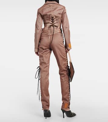 x KNWLS – Pantalon corset à taille basse en jean | Jean Paul Gaultier