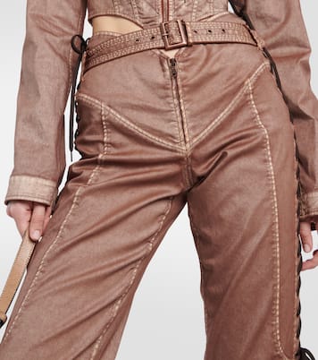 x KNWLS – Pantalon corset à taille basse en jean | Jean Paul Gaultier