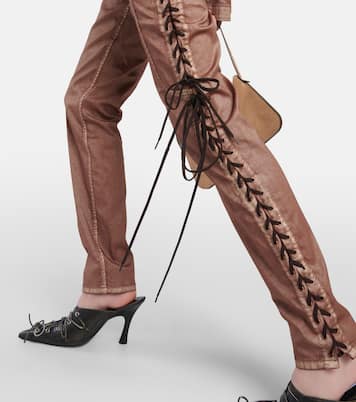 x KNWLS – Pantalon corset à taille basse en jean | Jean Paul Gaultier