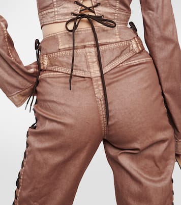 x KNWLS – Pantalon corset à taille basse en jean | Jean Paul Gaultier