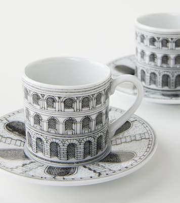 Architettura set of 6 coffee cups and saucers | Fornasetti