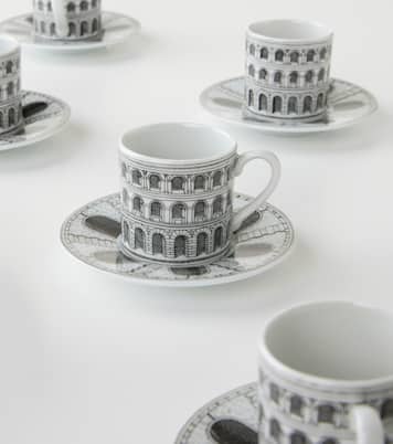 Architettura set of 6 coffee cups and saucers | Fornasetti