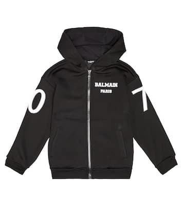 Cárdigan de mezcla de algodón con logo | Balmain Kids