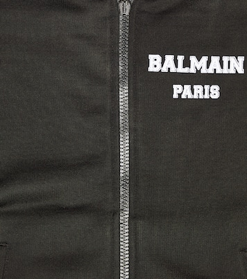 Cárdigan de mezcla de algodón con logo | Balmain Kids