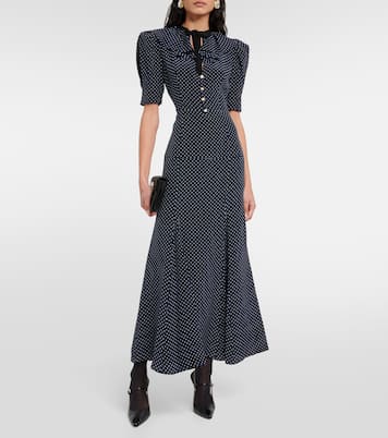 Vestido midi de seda con lunares | Alessandra Rich