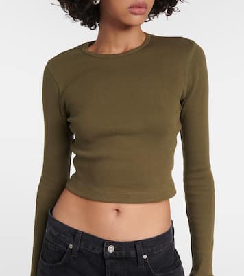 x Hailey Bieber – Top raccourci en coton mélangé | Wardrobe.NYC