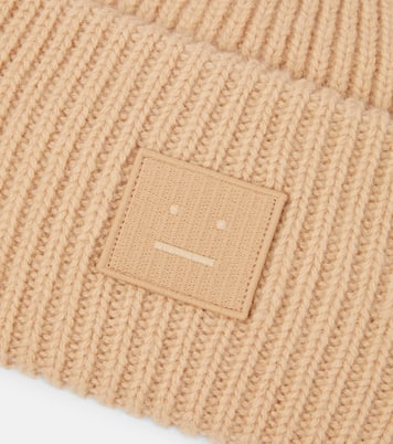 Large Face ribbed-knit wool beanie | Acne Studios