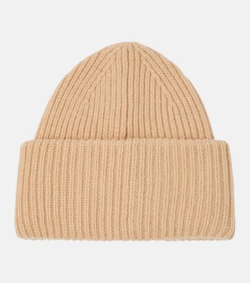 Large Face ribbed-knit wool beanie | Acne Studios