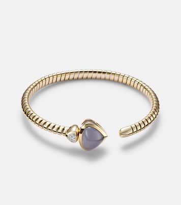 Bracelet Trisolina Bypass en or 18 ct, calcédoine et diamants | Marina B