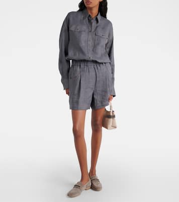 Chemise oversize en lin | Brunello Cucinelli