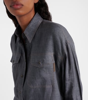 Chemise oversize en lin | Brunello Cucinelli