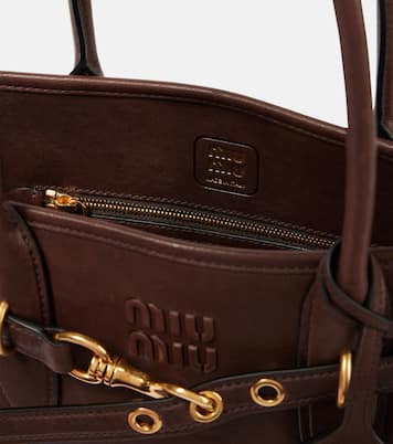 Adventure Large leather shoulder bag | Miu Miu