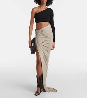 Falda larga de algodón fruncida | Rick Owens