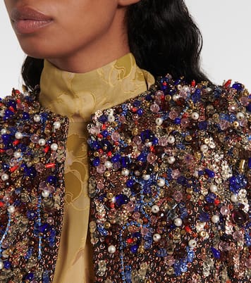 Giacca cropped con lamé  | Dries Van Noten