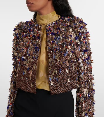 Giacca cropped con lamé  | Dries Van Noten