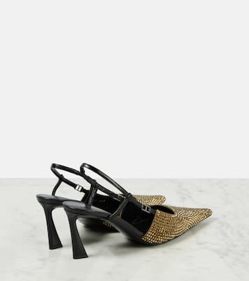 Slingback-Pumps Andree aus Satin mit Kristallen | Saint Laurent
