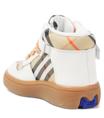Burberry Check leather and canvas sneakers | Burberry Kids