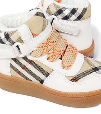 Burberry Check leather and canvas sneakers | Burberry Kids