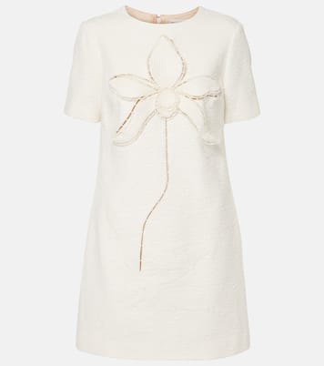Vestido recto Orchid de tweed de algodón | Oscar de la Renta