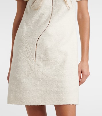 Vestido recto Orchid de tweed de algodón | Oscar de la Renta