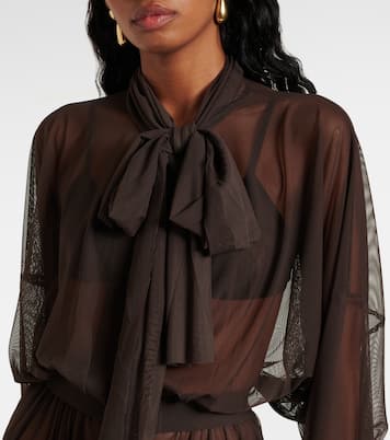Hemdblusenkleid aus Mesh | Norma Kamali