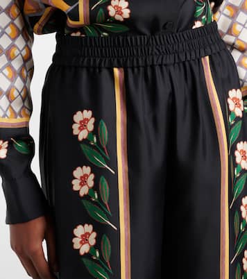 Pantaloni a palazzo in twill di seta | La DoubleJ