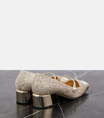 Pumps Elisa 45 in pelle con glitter | Jimmy Choo