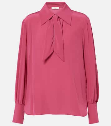 Blusa in seta crêpe de chine con fiocco | Chloé