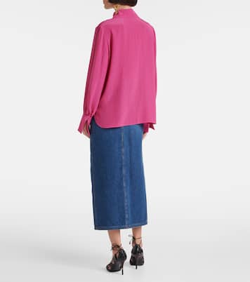 Blusa in seta crêpe de chine con fiocco | Chloé