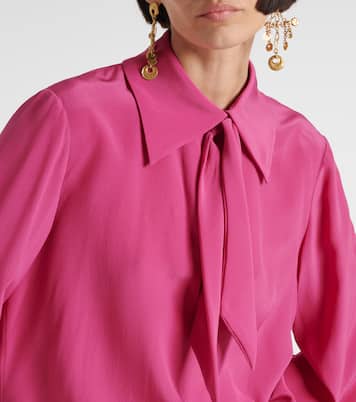 Blusa in seta crêpe de chine con fiocco | Chloé