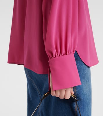 Blusa in seta crêpe de chine con fiocco | Chloé