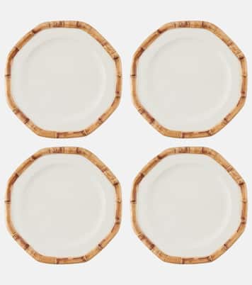 Bamboo set of 4 ceramic dinner plates | Les-Ottomans