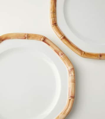 Bamboo set of 4 ceramic dinner plates | Les-Ottomans