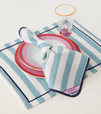 Riviera Celeste set of 2 linen placemats | La DoubleJ