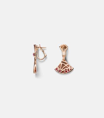 Boucles d'oreilles Divas' Dream en or 18 ct, saphirs roses, rubis et diamants | Bvlgari