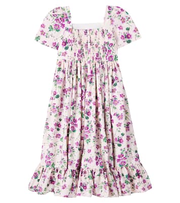 Floral smocked cotton poplin dress | Dolce&Gabbana Kids