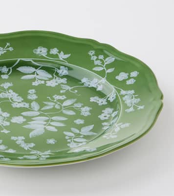 Plato llano de porcelana floral por Giorni 1735 | Cabana