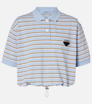 Polo de piqué de algodón a rayas | Prada