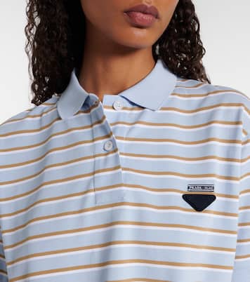 Polo de piqué de algodón a rayas | Prada