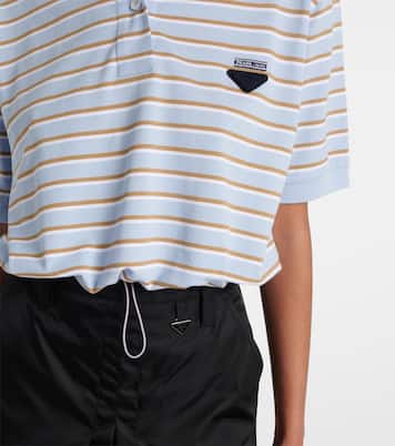 Polo de piqué de algodón a rayas | Prada