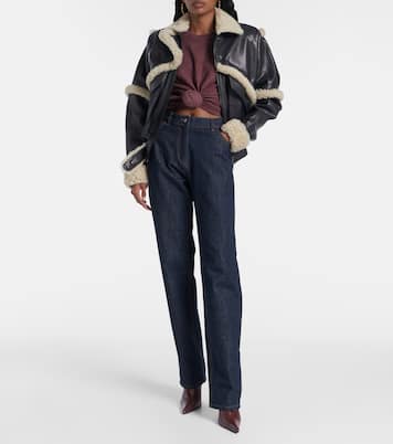 Cropped cotton-blend T-shirt | Magda Butrym